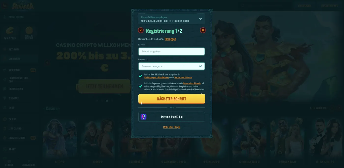 Registrierung im Beste Online Casino Österreich mit Willkommensgeschenk